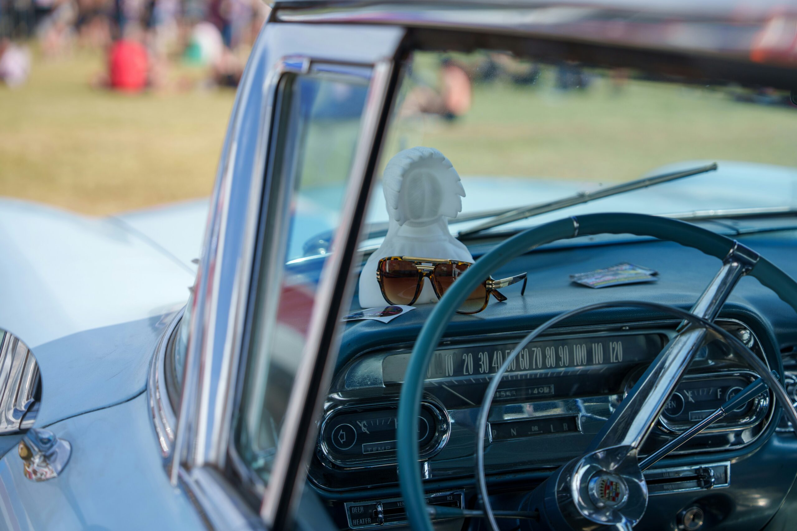 sunglasses on dashboard